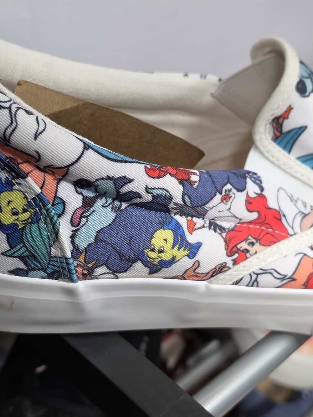 GROUND UP Disney The Little MermaidAdult White Slip-On Sneakers NWT